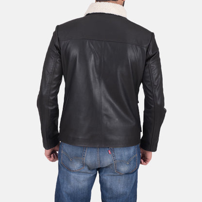 Snow Cole Black Leather Jacket SH80
