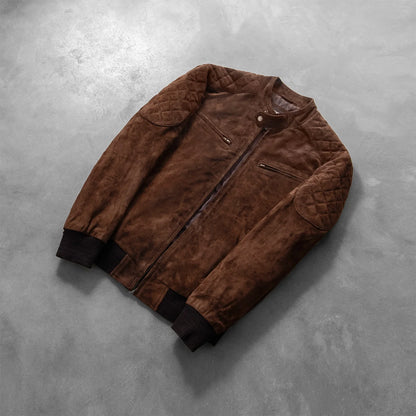Sven Mocha Suede Bomber Jacket SH72