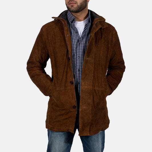 Men's Brown Goatskin Suede Jacket – Sheriff Style