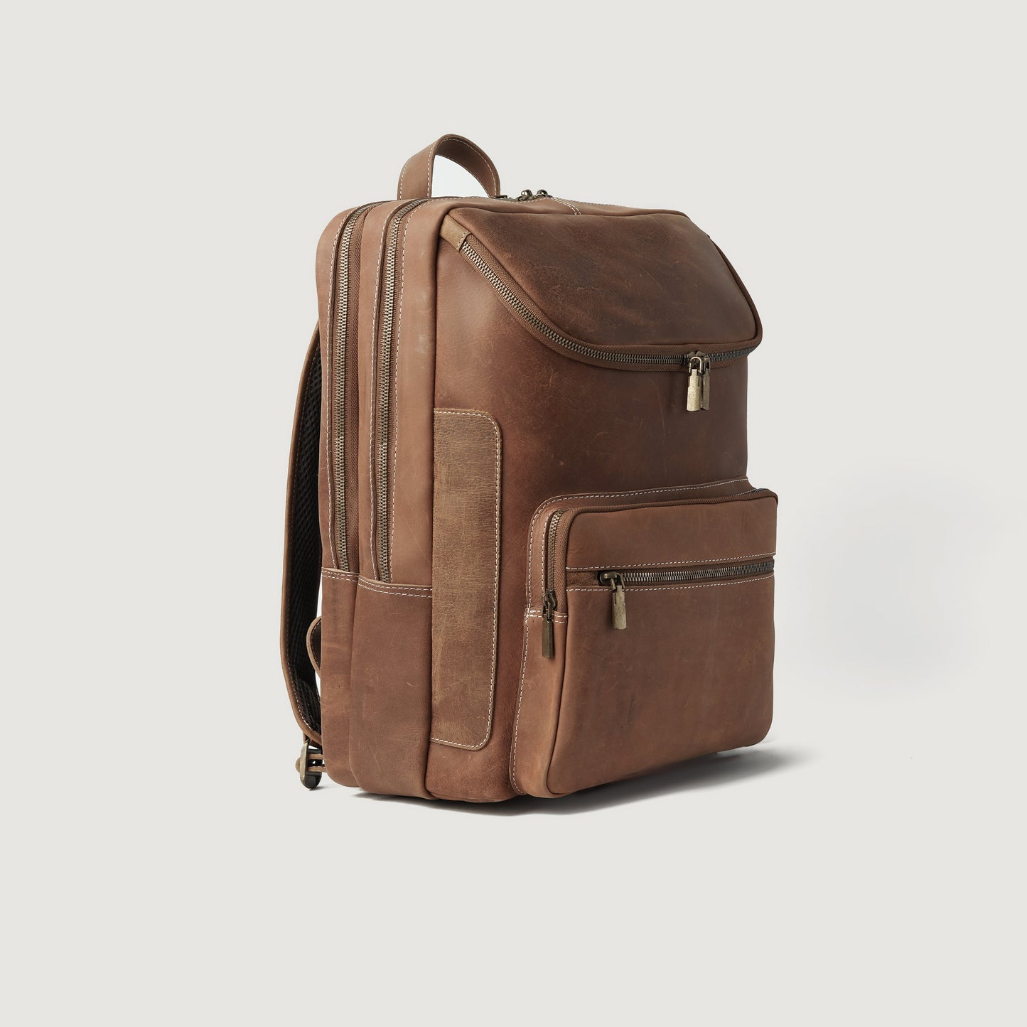 The Bedford Vintage Distressed Brown Leather Backpack