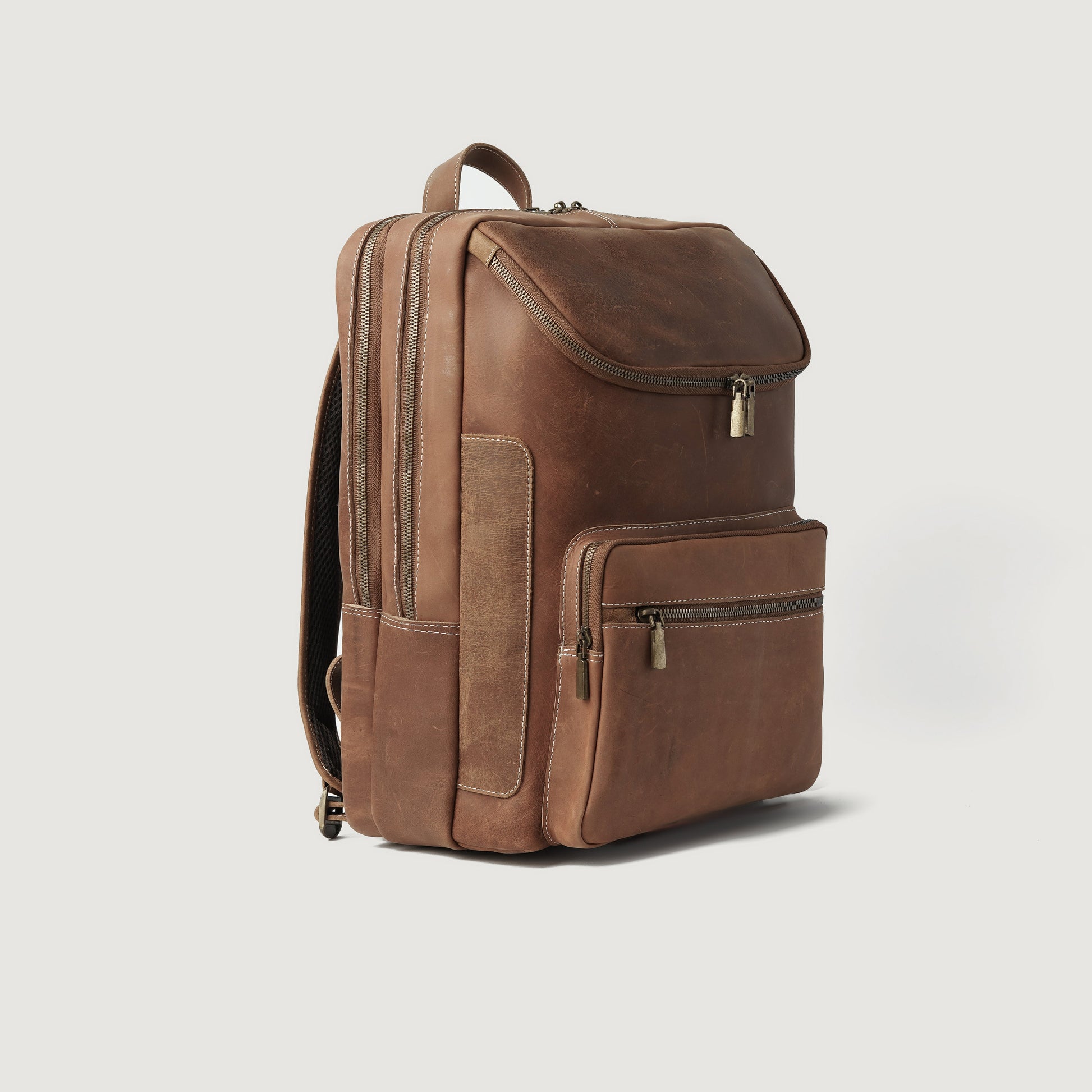 The Bedford Vintage Distressed Brown Leather Backpack