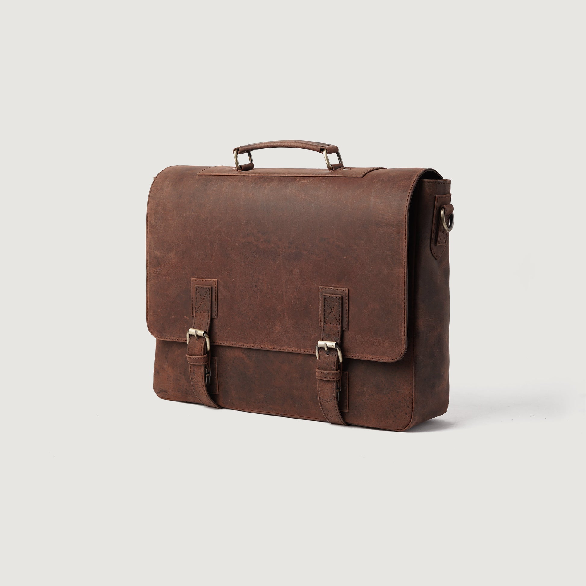 The Cristoph Vintage Distressed Brown Leather