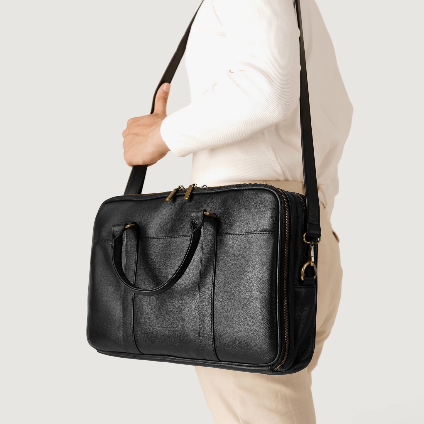The Preston Black Leather