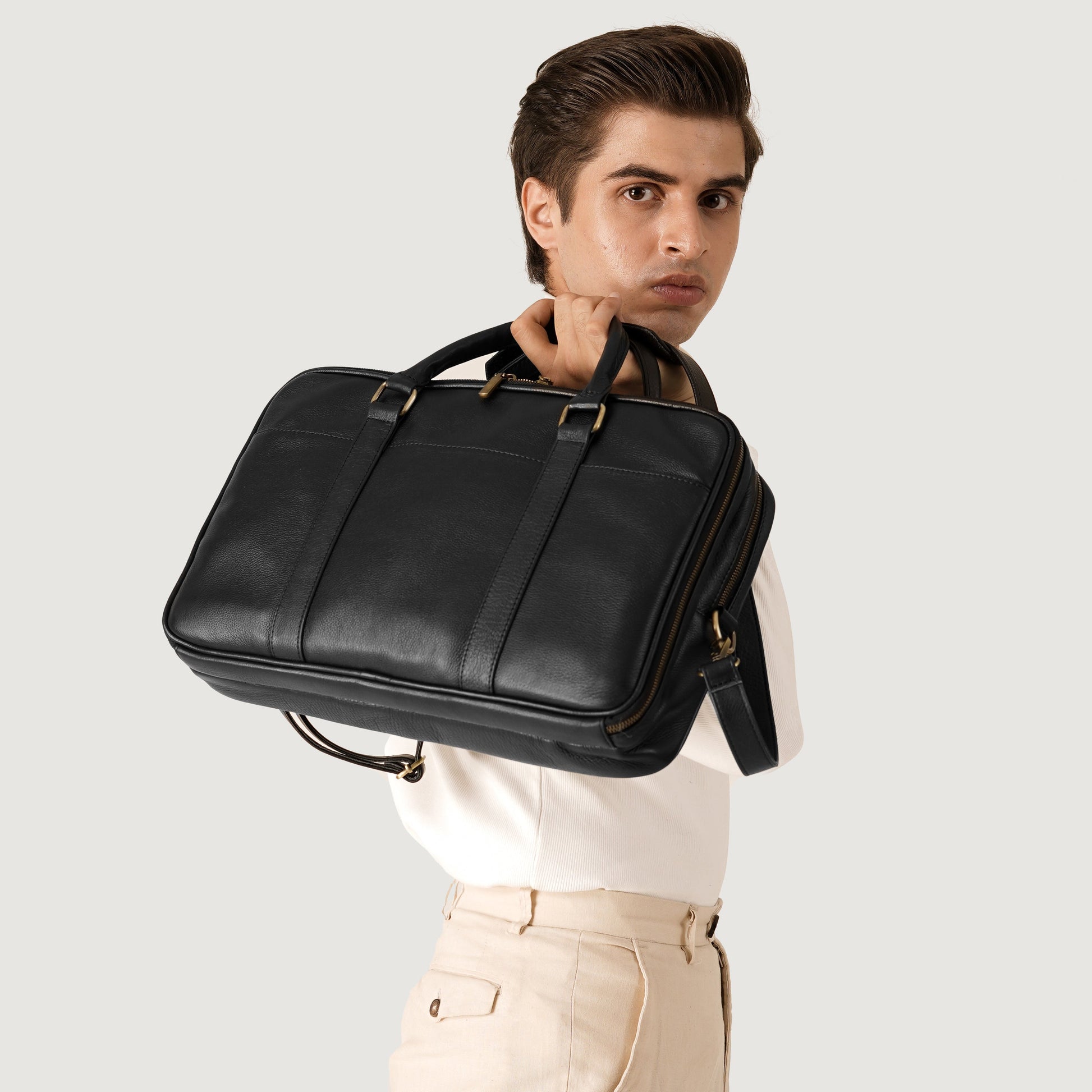 The Preston Black Leather