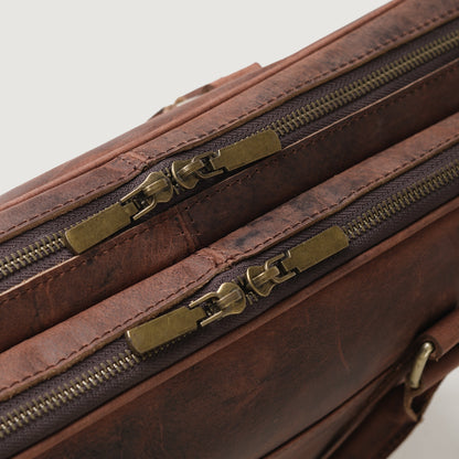 The Preston Vintage Distressed Brown Leather