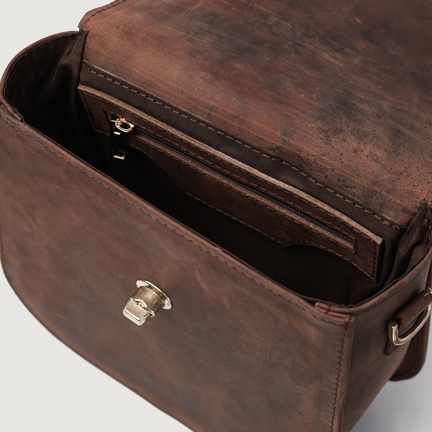 The Sandra Vintage Distressed Brown Leather