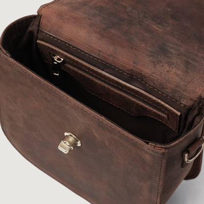 The Sandra Vintage Distressed Brown Leather