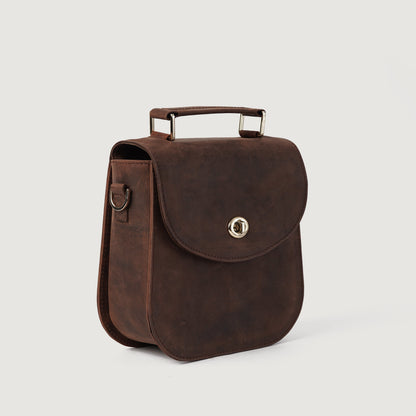 The Sandra Vintage Distressed Brown Leather