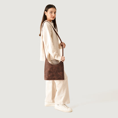 The Stefani Vintage Distressed Brown Leather