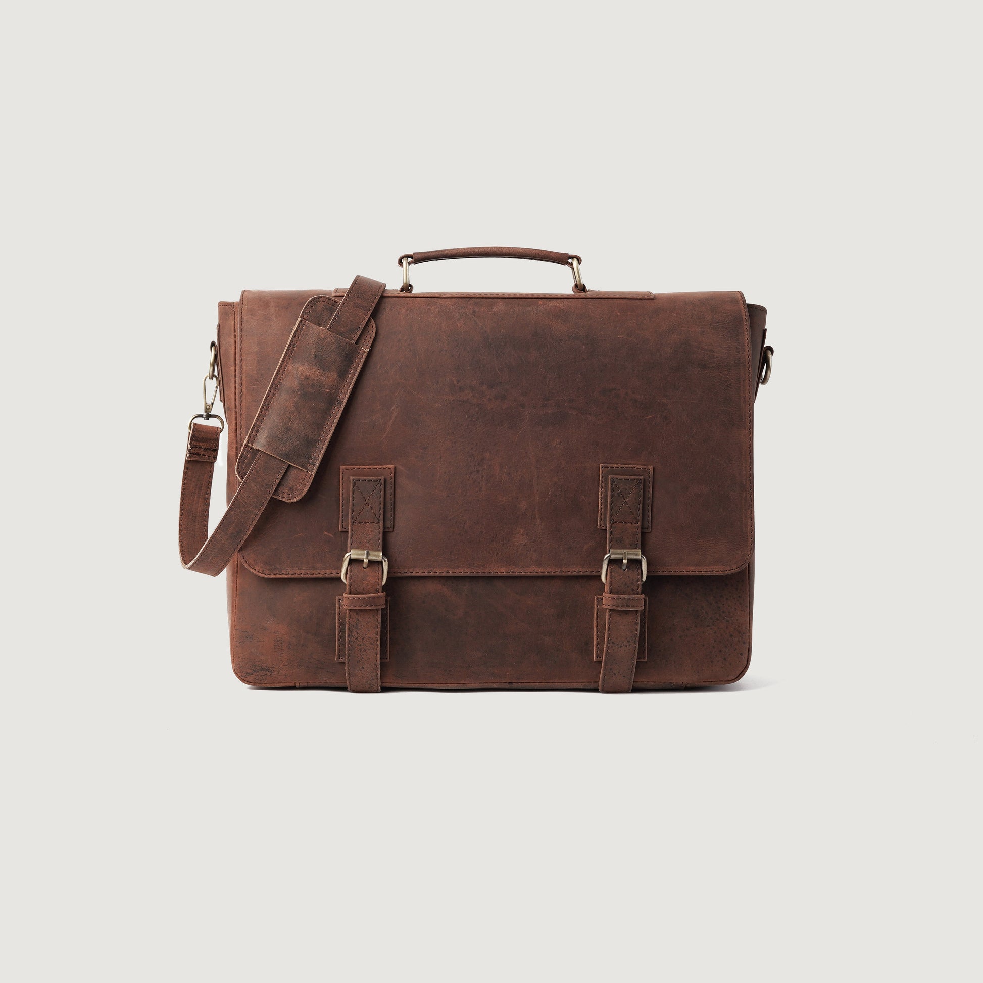 The Cristoph Vintage Distressed Brown Leather