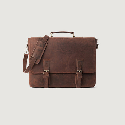 The Cristoph Vintage Distressed Brown Leather