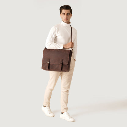 The Cristoph Vintage Distressed Brown Leather