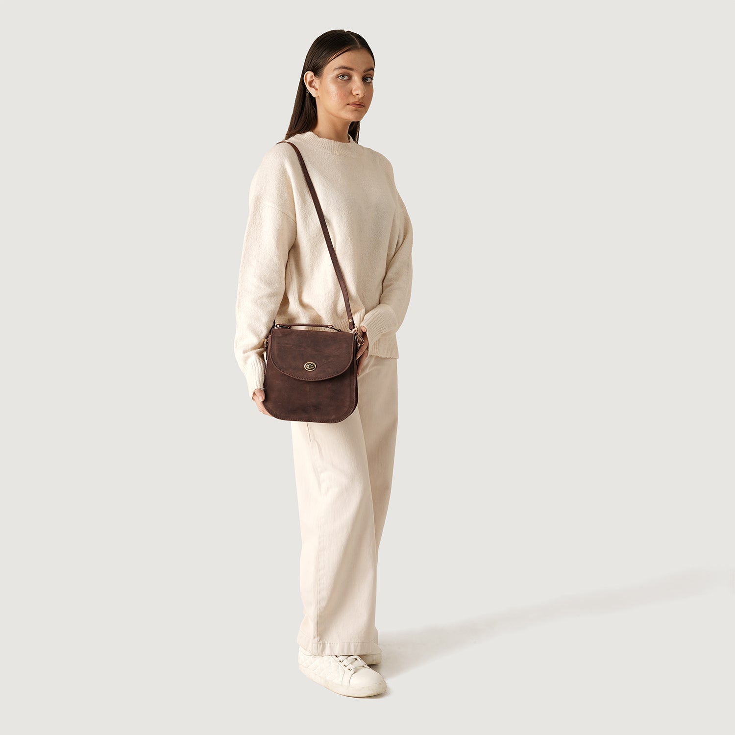 The Sandra Vintage Distressed Brown Leather