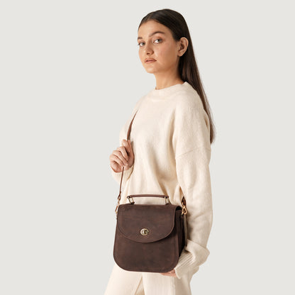 The Sandra Vintage Distressed Brown Leather