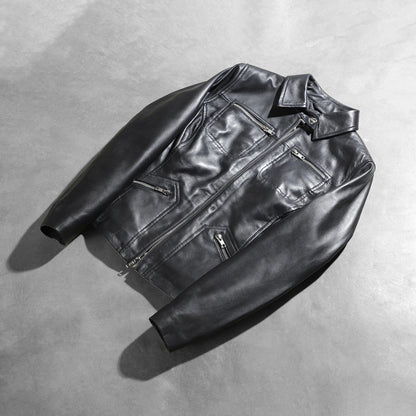 Tomachi Black Leather Jacket SH525
