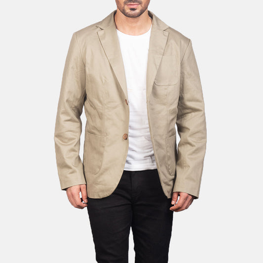 Men's Beige Blazer – Borges Style