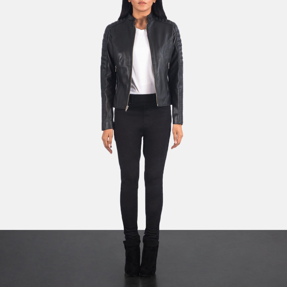 Adalyn Quilted Black Women's Leather Biker Jacket SH653