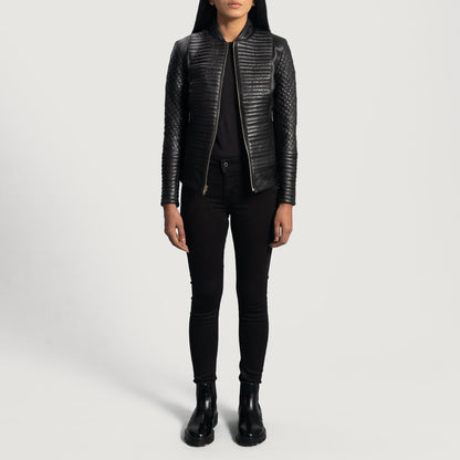 Cityscape Black Leather Biker Jacket SH623