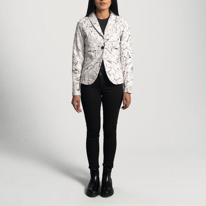 Donna Blake White Leather Blazer SH616