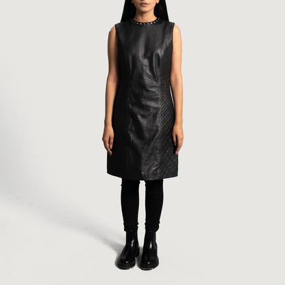 Luxe Black Leather Dress SH583