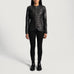 Nexi Quilted Black Leather Jacket SH577