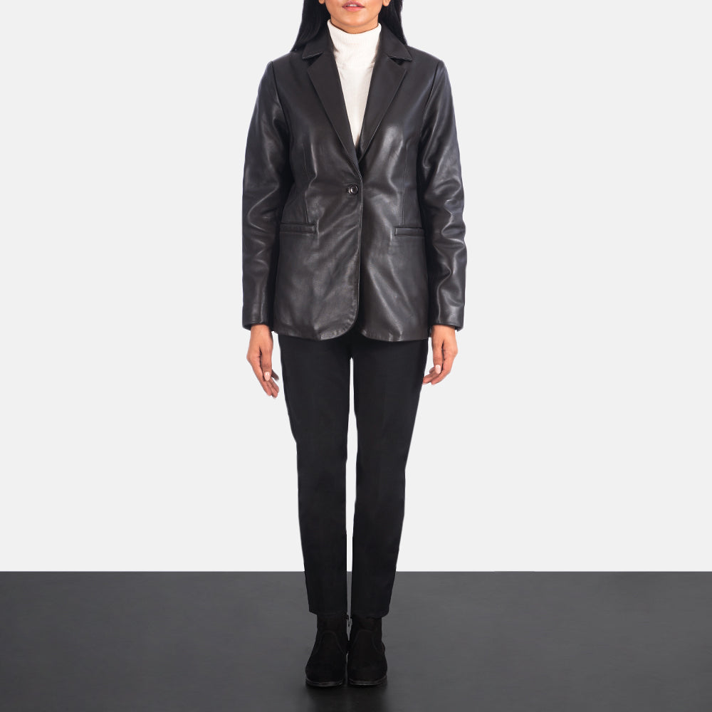 Norma Brown Leather Blazer SH575