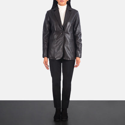 Norma Brown Leather Blazer SH575