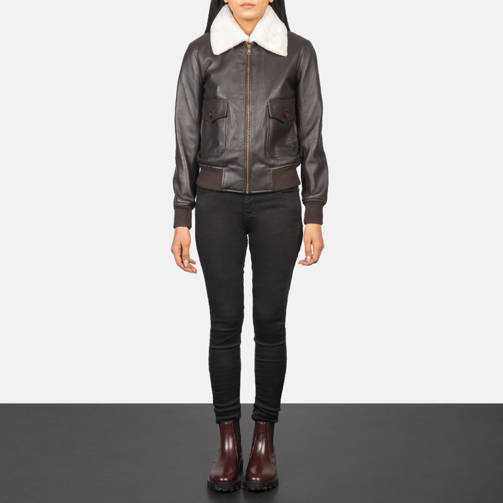 Stella G-1 Brown Leather Bomber Jacket SH530
