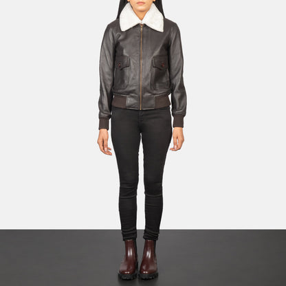 Stella G-1 Brown Leather Bomber Jacket SH530