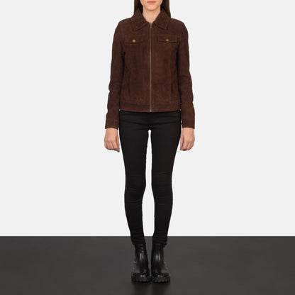 Suzy Mocha Suede Trucker Jacket SH527