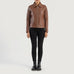 Vixen Brown Classic Collar Leather Jacket SH517