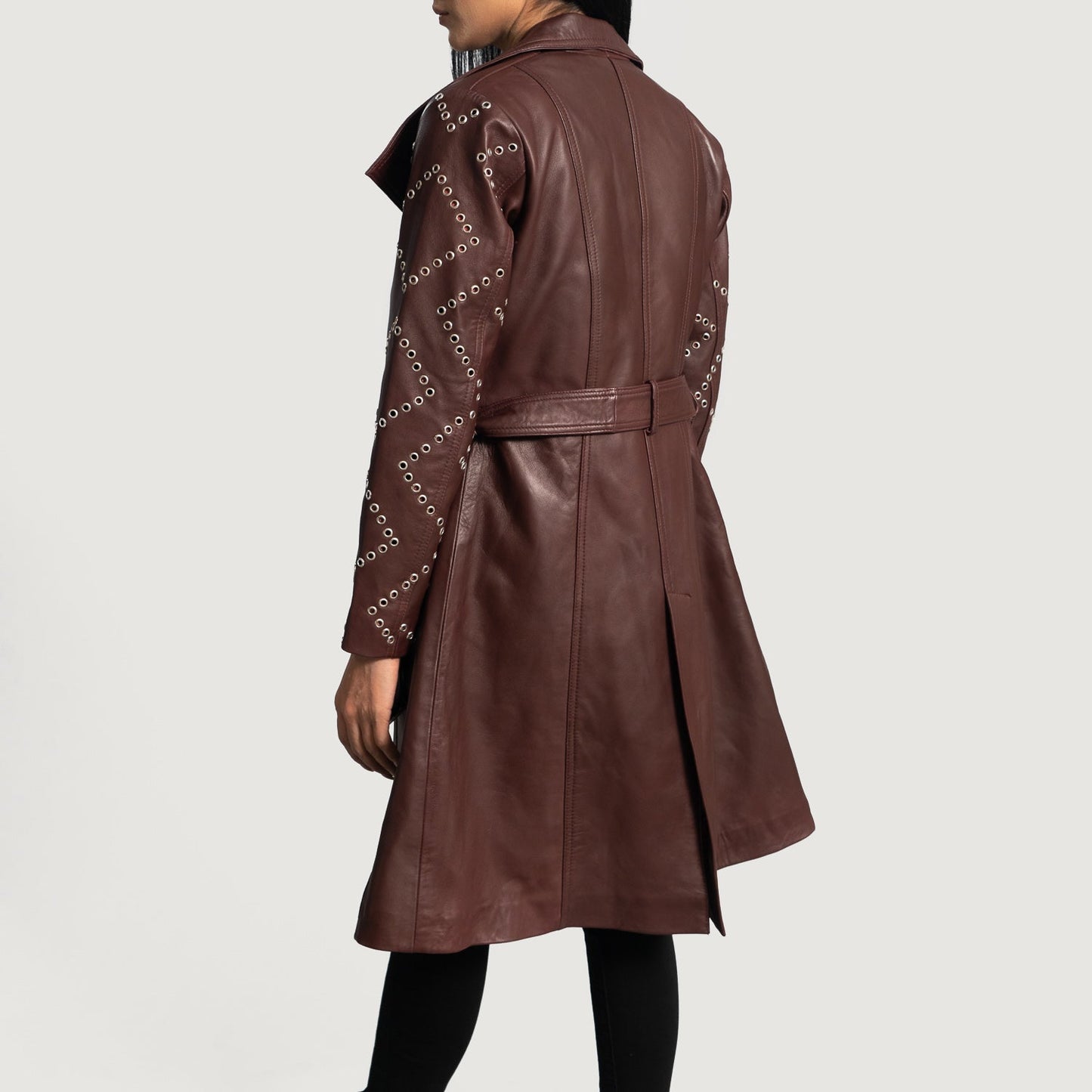 Missoni Maroon Leather Trench Coat SH580