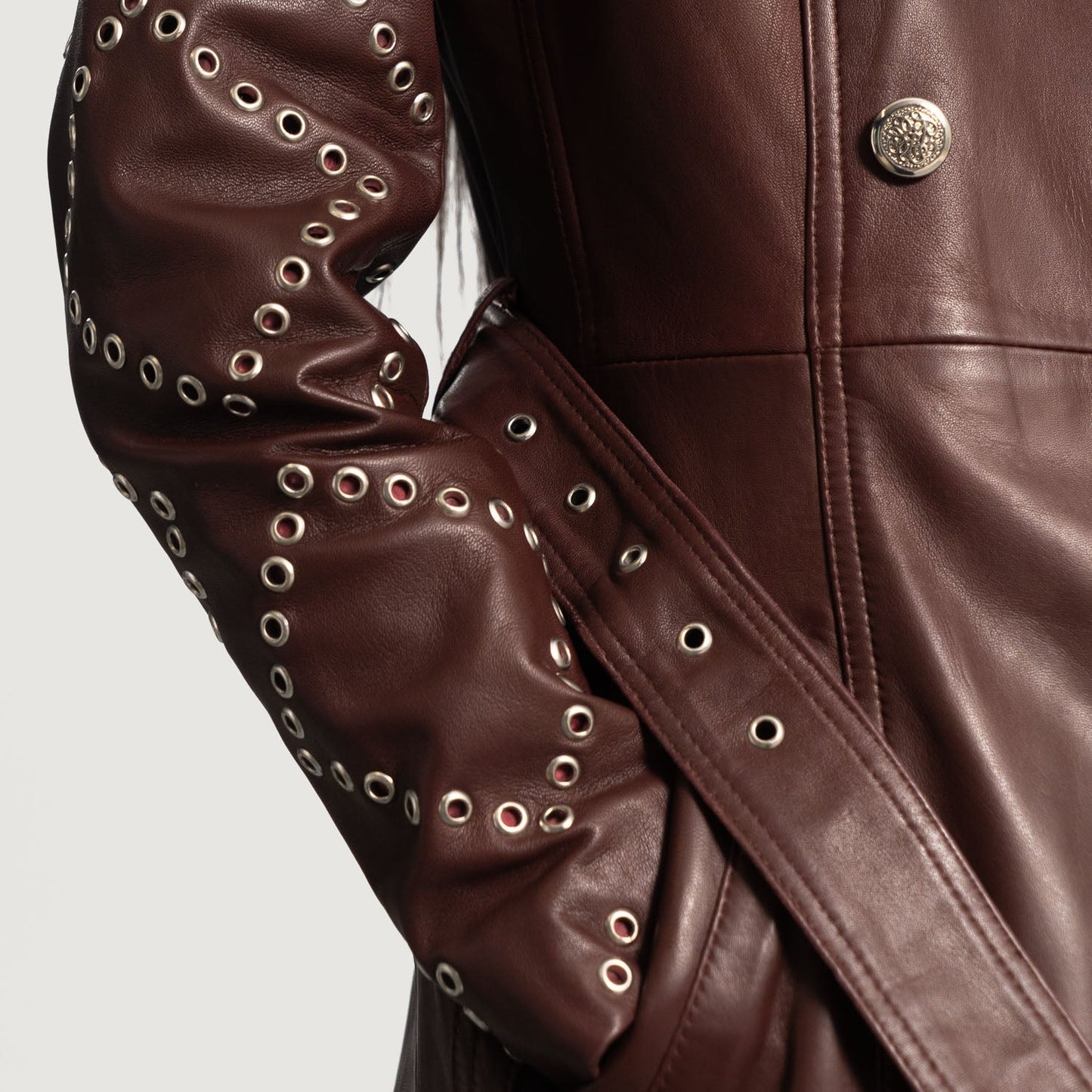Missoni Maroon Leather Trench Coat SH580