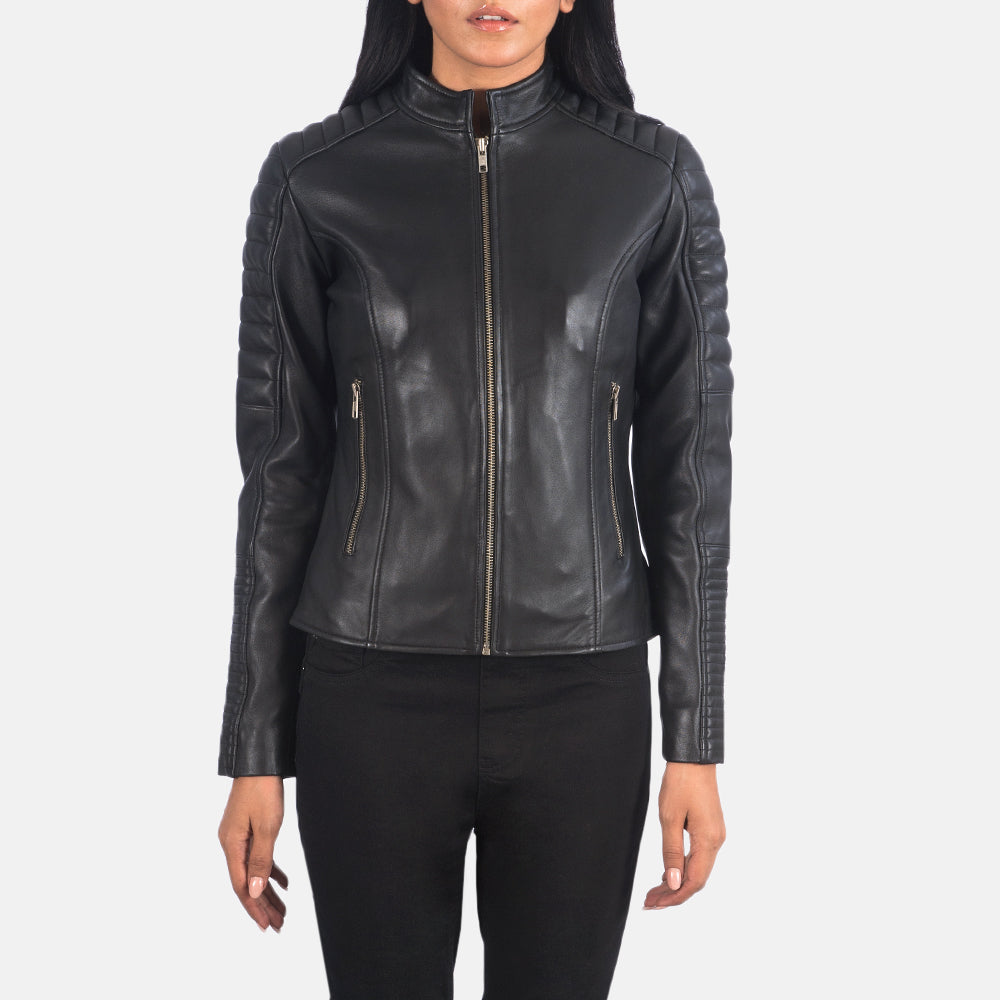 Adalyn Quilted Black Women's Leather Biker Jacket SH653