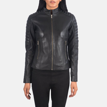 Adalyn Quilted Black Women's Leather Biker Jacket SH653