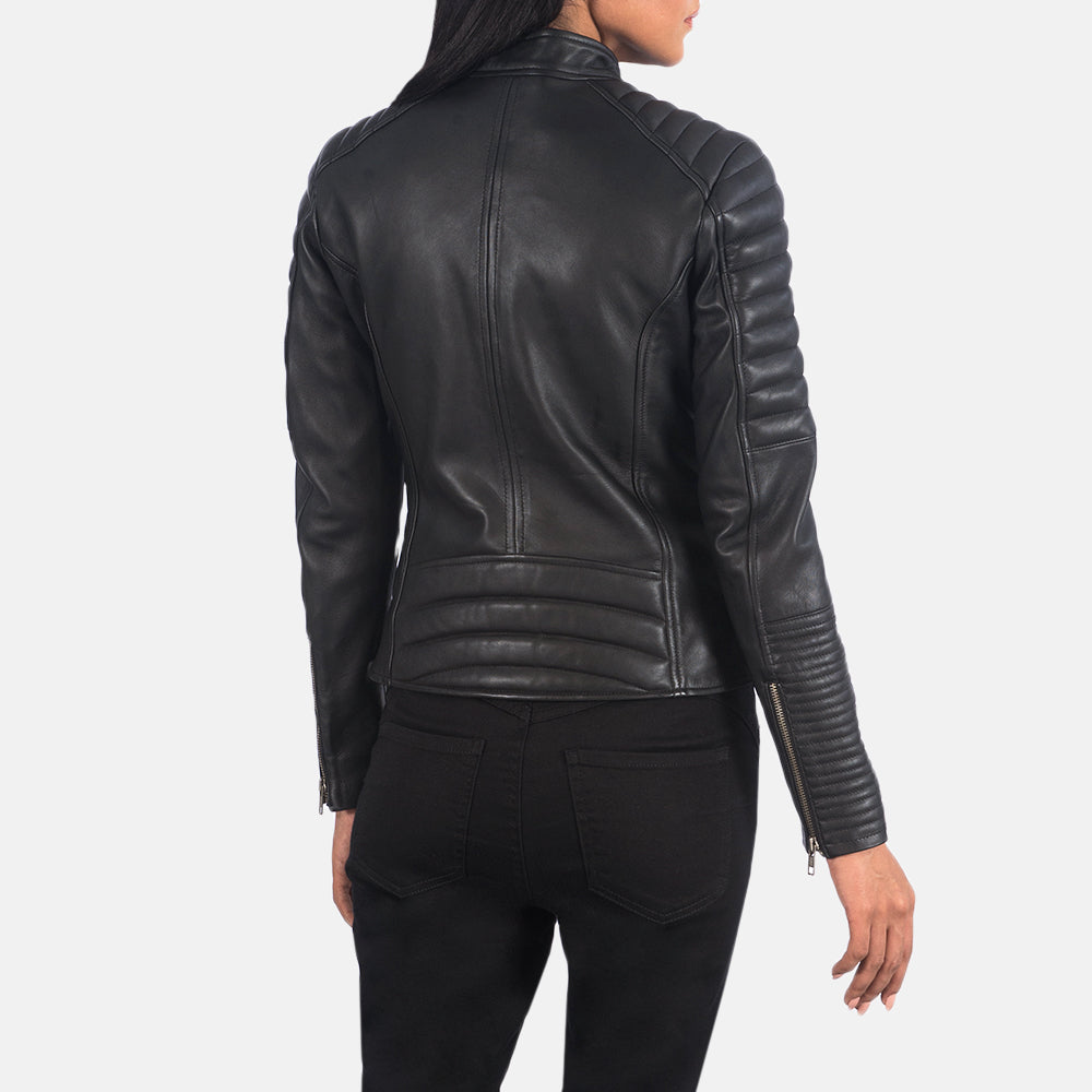 Adalyn Quilted Black Women's Leather Biker Jacket SH653