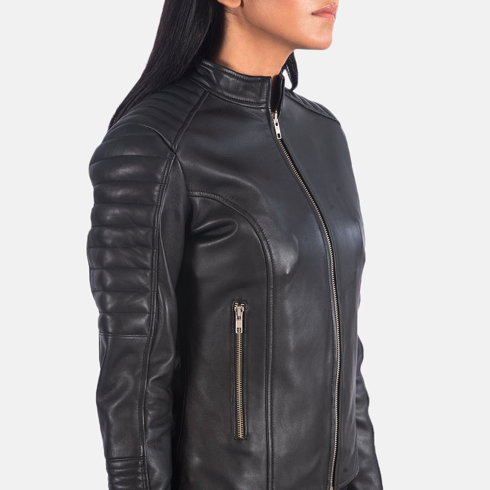 Adalyn Quilted Black Women's Leather Biker Jacket SH653