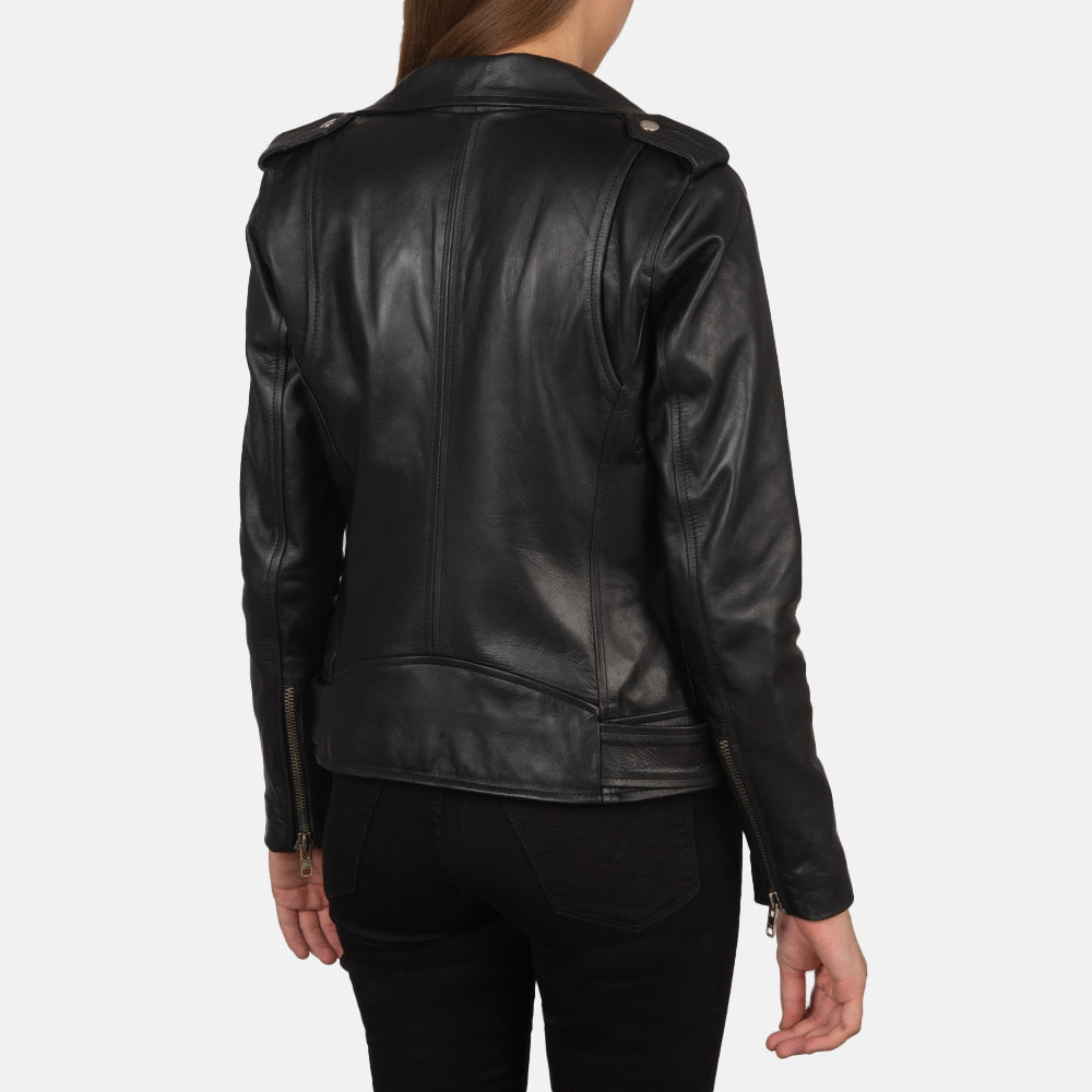 Alison Black Leather Biker Jacket G270