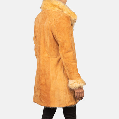 Erica Shearling Beige Leather Coat SH609