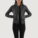 Luna Black Hooded Leather Bomber Jacket SH586