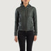 Luna Green Hooded Leather Bomber Jacket SH584