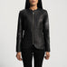 Nexi Quilted Black Leather Jacket SH577