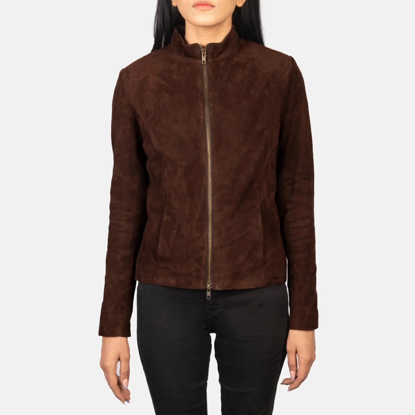 Rumella Mocha Suede Biker Jacket G180