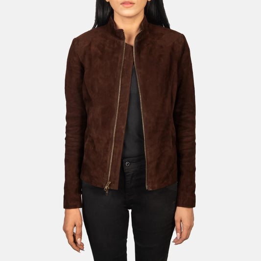 Rumella Mocha Suede Biker Jacket G180