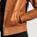 Sleeky Clean Tan Leather Biker Jacket SH532
