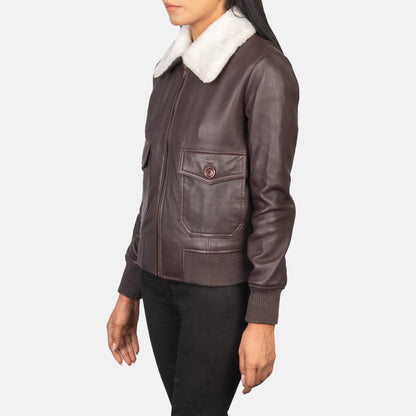 Stella G-1 Maroon Leather Bomber Jacket SH529