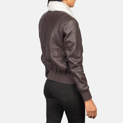 Stella G-1 Maroon Leather Bomber Jacket SH529