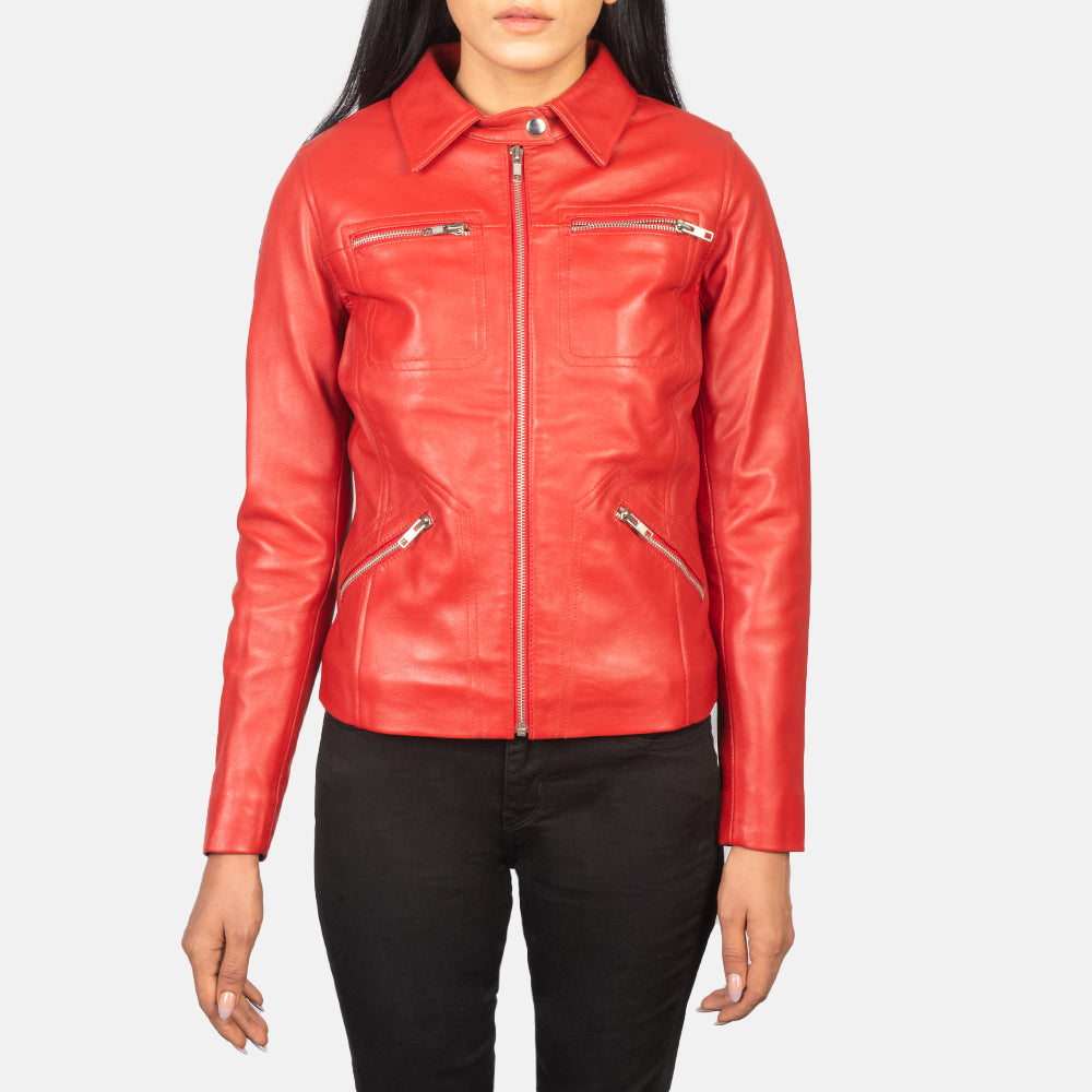 Tomachi Red Leather Jacket SH523