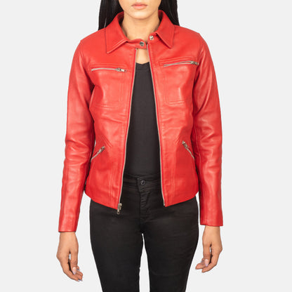 Tomachi Red Leather Jacket SH523