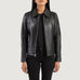 Vixen Black Classic Collar Leather Jacket SH518